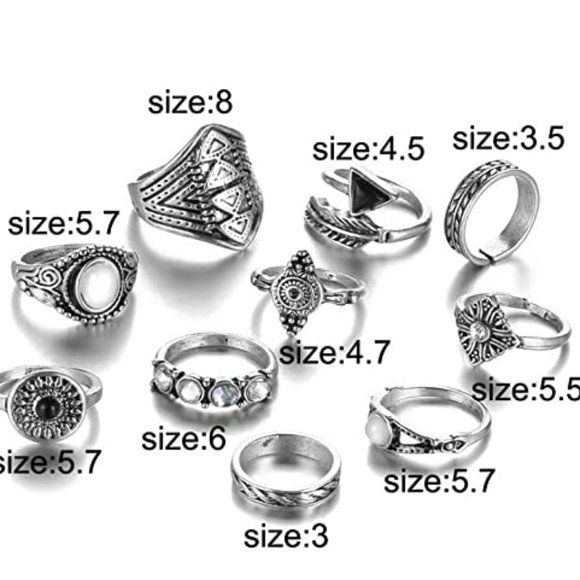 💎✨ Black Boho Ring Set - Picture 6 of 6